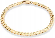 Bransolety męskie - ZŁOTA BRANSOLETKA MĘSKA PANCERKA DIAMENTOWANA SREBRO PRÓBA 925 21 CM - miniaturka - grafika 1