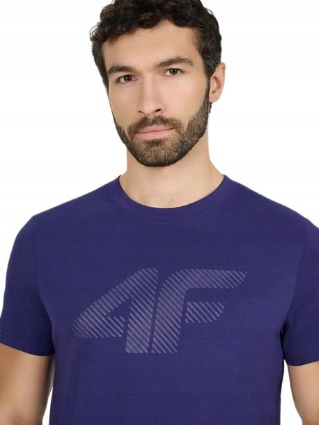 Koszulka Męska 4f Gładka Tshirt Bawełna Prezent Atramentowa 2257 31s R. Xl