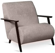 Fotele - Beżowy fotel z drewnianymi podłokietnikami A3-T06 - miniaturka - grafika 1