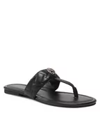 Klapki i japonki damskie - Kurt Geiger Japonki Kensington T-Bar Sandal 8651400109 Czarny - miniaturka - grafika 1