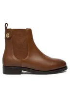 Botki damskie - Tommy Hilfiger Sztyblety Th Stud Leather Low Chelsea FW0FW08184 Brązowy - miniaturka - grafika 1