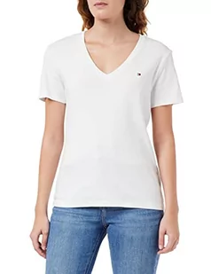 Tommy Hilfiger Damska koszula z dekoltem w serek, biały, XXS - Koszule damskie - miniaturka - grafika 1