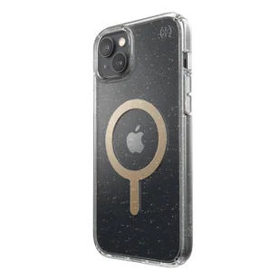 Speck Presidio Perfect-Clear with Glitter + MagSafe - Etui iPhone 14 Plus z powłoką MICROBAN (Clear / Gold Glitter) - Etui i futerały do telefonów - miniaturka - grafika 1