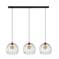 Lampy sufitowe - Britop Loftowa LAMPA wisząca COOP 188419304 industrialna OPRAWA druciany zwis czarny drewno - miniaturka - grafika 1
