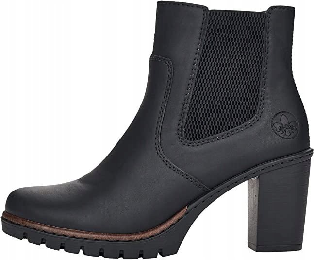 RIEKER BOTKI DAMSKIE CZARNE KLASYCZNE LOGO 38 6CA