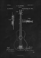 Plakaty - Galeria Plakatu, Plakat, Patent GW Bowers Gitara Projekt z 1888, black, 50x70 cm - miniaturka - grafika 1