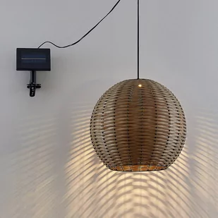 Lindby Catrica solarna lampa wisząca LED, rattan - Lampy ogrodowe - miniaturka - grafika 3