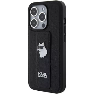 Etui Karl Lagerfeld KLHCP15LGSACHPK iPhone 15 Pro czarny/black hardcase Gripstand Saffiano Choupette Pins - Etui i futerały do telefonów - miniaturka - grafika 4