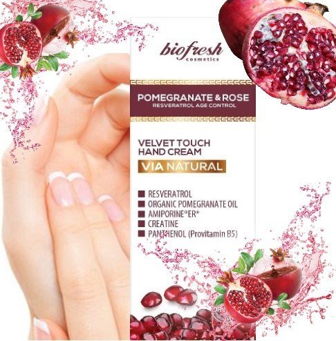 AKSAMITNY Krem do RĄK 50ml Pomagranate & Rose Biofresh