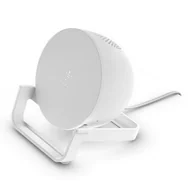 Ładowarki do telefonów - Belkin Podstawka ładująca BoostCharge + głośnik biała - miniaturka - grafika 1