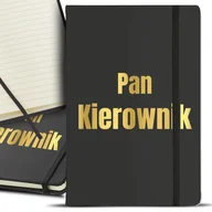 Notesy i bloczki - NOTES Czarny A5 GOLD Złocenie PAN KIEROWNIK Wzory - miniaturka - grafika 1