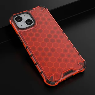 Honeycomb etui pancerny pokrowiec z żelową ramką iPhone 13 mini czerwony - Etui i futerały do telefonów - miniaturka - grafika 14