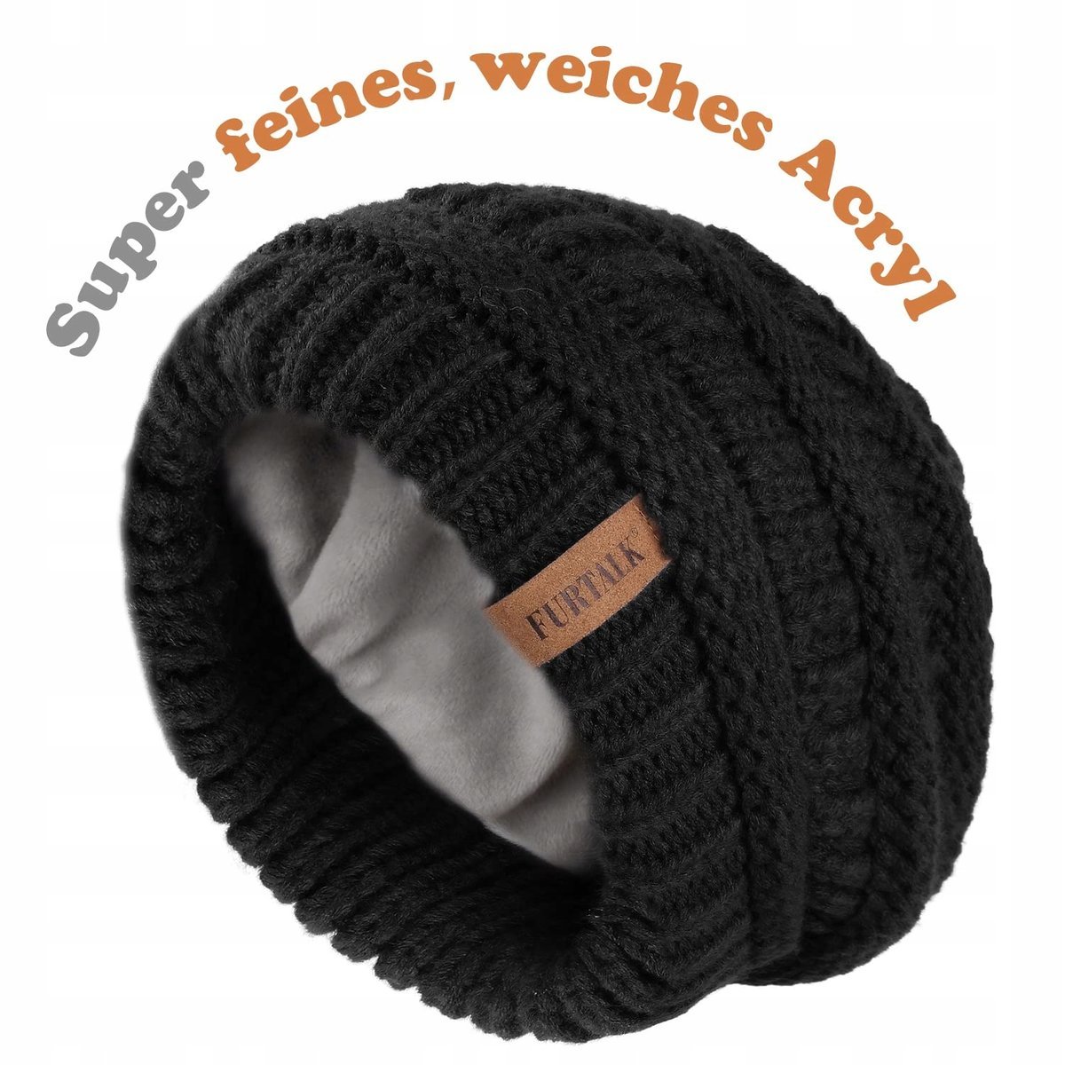Furtalk czapka zimowa czarny rozmiar uniwersalny