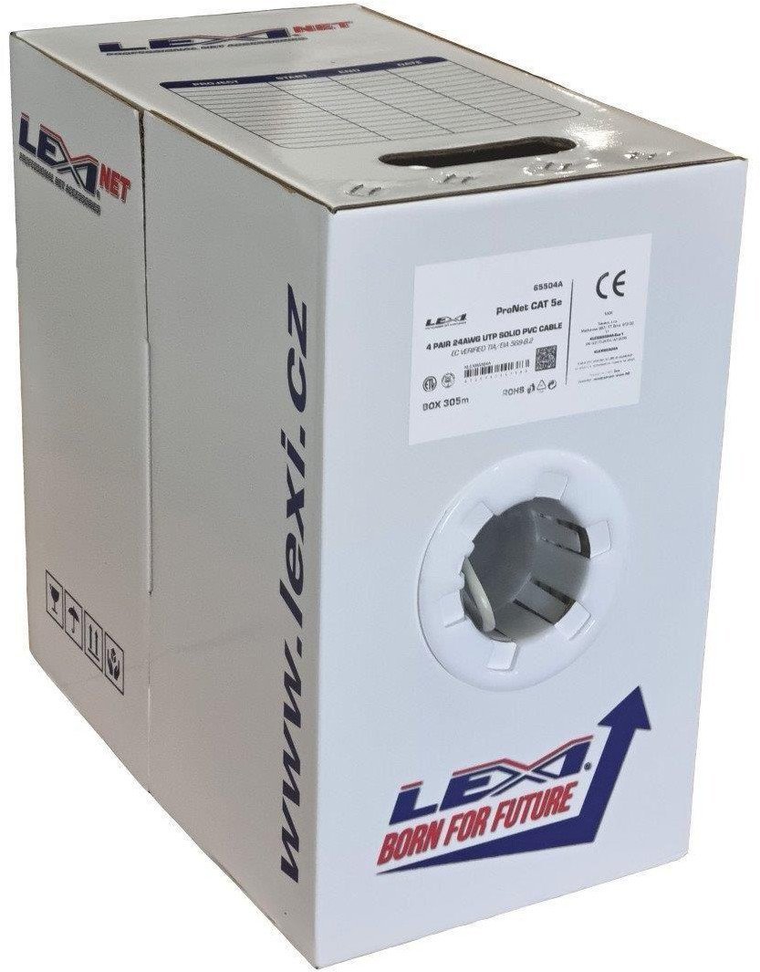Lexi-NET UTP kabel LEXI-Net Cat5E, drát, PVC, bílý, 305m, box KLEXI65504A-W