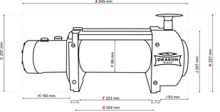 Wyciągarka hydrauliczna DWHI 15000 HD bez sterowania, z liną stalową 28m, hamulec dynamiczny (udźwig: 15000lb/6803 kg, maks. ciśnienie oleju: 14,5 Mpa) 55966808 - Wciągarki - miniaturka - grafika 2