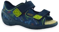Buty dla chłopców - Chłopięce kapcie do przedszkola otwarte palce Befado 063X015 Sunny - miniaturka - grafika 1