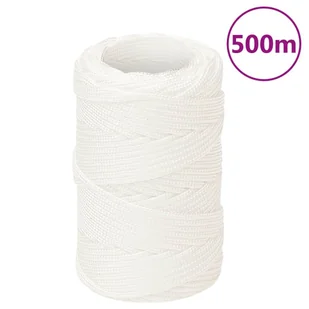 vidaXL Linka żeglarska, biała jednolita, 2 mm, 500 m, polipropylen - Żeglarstwo - miniaturka - grafika 1