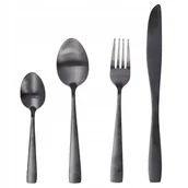 Zestawy sztućców - Zestaw sztućców komplet czarne matowe stalowe - miniaturka - grafika 1