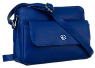 Torebki damskie - Torebka damska skórzana Rovicky na ramię listonoszka crossbody na suwak miejska saszetka, niebieski - miniaturka - grafika 1