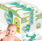 Chusteczki nawilżane - Delikatne Chusteczki nawilżane 720 szt 99% wody Pampers Harmonie Aqua Baby - miniaturka - grafika 1