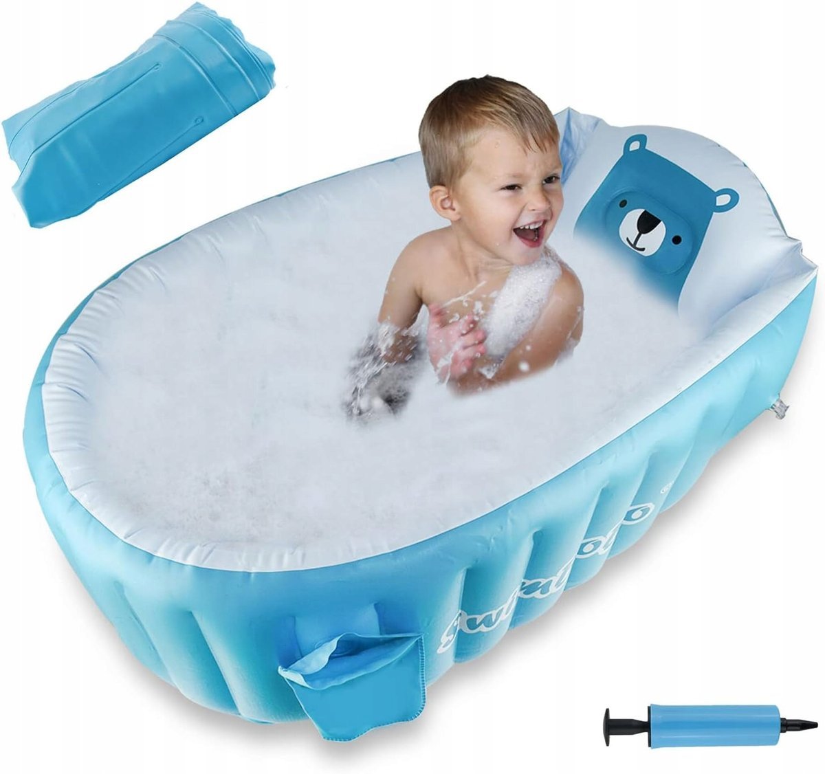 WANNA WANIENKA DLA DZIECI PRZENOŚNA DMUCHANA ANTYPOŚLIZGOWA 82CM NIEBIESKA