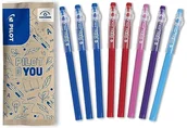 Długopisy - PILOT - Zestaw 8 długopisów FriXion Ball Stick - 3 niebieskie, 2 czerwone, 1 różowe, 1 fioletowe, 1 niebieskie - tanie pióro FriXion - Do umieszczenia w pudełku - Artykuły szkolne - miniaturka - grafika 1
