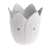 Aromaterapia - NoName Kominek ceramiczny kwiat 12,5 x 12,5 x 10,5 cm biały 613 - miniaturka - grafika 1
