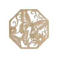 Wyposażenie pokoiku dziecięcego - Drewniany łapacz snów / makrama – Motyl 15x15 cm - miniaturka - grafika 1