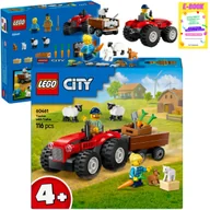 Klocki - LEGO KLOCKI CITY - CZERWONY TRAKTOR Z PRZYCZEPĄ I OWCĄ 60461 PREZENT + EBOOK - miniaturka - grafika 1