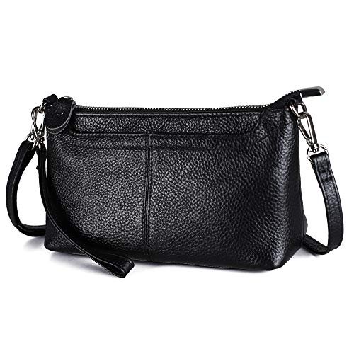 Befen Torby crossbody dla kobiet, małe skórzane torebki i torebki na ramię, damska torba na ramię, torba na ramię, z długim paskiem i frędzlami, Wiele kieszeni, czarny, S, Torby