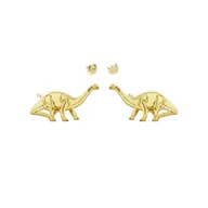 Kolczyki - Pozłacane Kolczyki Diplodok - MEJK Jewellery - miniaturka - grafika 1