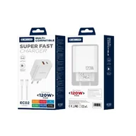 Ładowarki do telefonów - JELLICO ładowarka sieciowa - EC02 multi-kompatybilna PD 20W 1x USB-C + 1x USB QC3.0 + kabel USB-C / USB-C zestaw biały - miniaturka - grafika 1