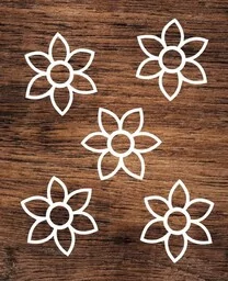 Zestaw pięciu kwiatów- wycinanka z kartonu - Zabawki kreatywne - miniaturka - grafika 1