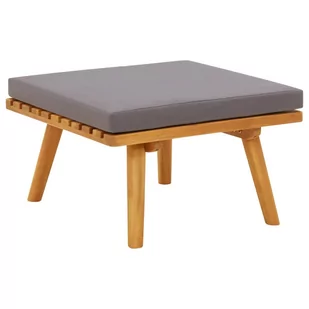 vidaXL Podnóżek ogrodowy z poduszką, 60x60x29 cm, lite drewno akacjowe vidaXL - Pozostałe meble ogrodowe - miniaturka - grafika 1