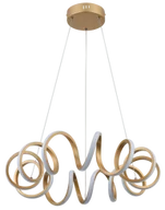Lampy sufitowe - Lopp - lampa wisząca Led złoty mat z pilotem i ściemniaczem. - miniaturka - grafika 1