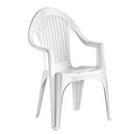 Fotele i krzesła ogrodowe - Krzesło Monoblok wysoki biały - miniaturka - grafika 1