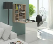 Biurka dla dzieci - Biurko składane wiszące Hide sonoma / biały połysk - miniaturka - grafika 1