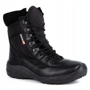 ﻿Buty męskie skórzane militarne taktyczne GROM 1138 czarne - 43 - Buty trekkingowe męskie - miniaturka - grafika 1