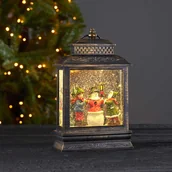 Ozdoby bożonarodzeniowe - Dekoracja świąteczna Led latarenka z dziecmi i bałwankiem wodzie z brokatem VINTER - miniaturka - grafika 1