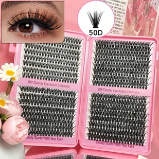 TEMU Zestaw do Przedłużania Rzęs DIY, 640 sztuk - Rzęsy 50D , Super & Objętość C, Mieszane Długości (10mm-16mm), Łatwe w Aplikacji dla Dramatycznego - Sztuczne rzęsy i akcesoria - miniaturka - grafika 1