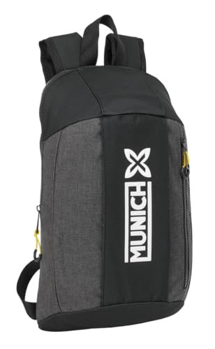 Safta MUNICH TOPO - Mini plecak na co dzień, idealny dla dzieci w różnym wieku, wygodny i wszechstronny, jakość i wytrzymałość, 22 x 10 x 39 cm, Czarny (Black), M, Casual