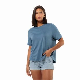 Damska koszulka Jack Wolfskin TRAVEL T W elemental blue - XS - Koszulki i topy damskie - miniaturka - grafika 1