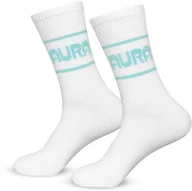 Skarpety termoaktywne - Skarpetki męskie długie białe AURA 4045 - miniaturka - grafika 1