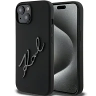 Etui i futerały do telefonów - Etui Karl Lagerfeld Silicone Karl Script na iPhone 15 - czarne - miniaturka - grafika 1