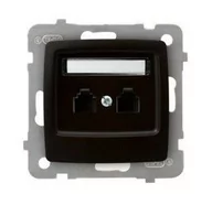 Gniazdka elektryczne - Ospel elektro Gniazdo Telefoniczne Podwójne niezależne - Karo GPT-2SN/M/40 - miniaturka - grafika 1