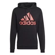 Bluzy męskie - adidas Bluza męska M BL FT HD, czarna/semi Turbo, S - miniaturka - grafika 1