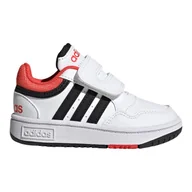 Buty dla dziewczynek - Buty dziecięce adidas Hoops białe na rzepy H03860 26 - miniaturka - grafika 1