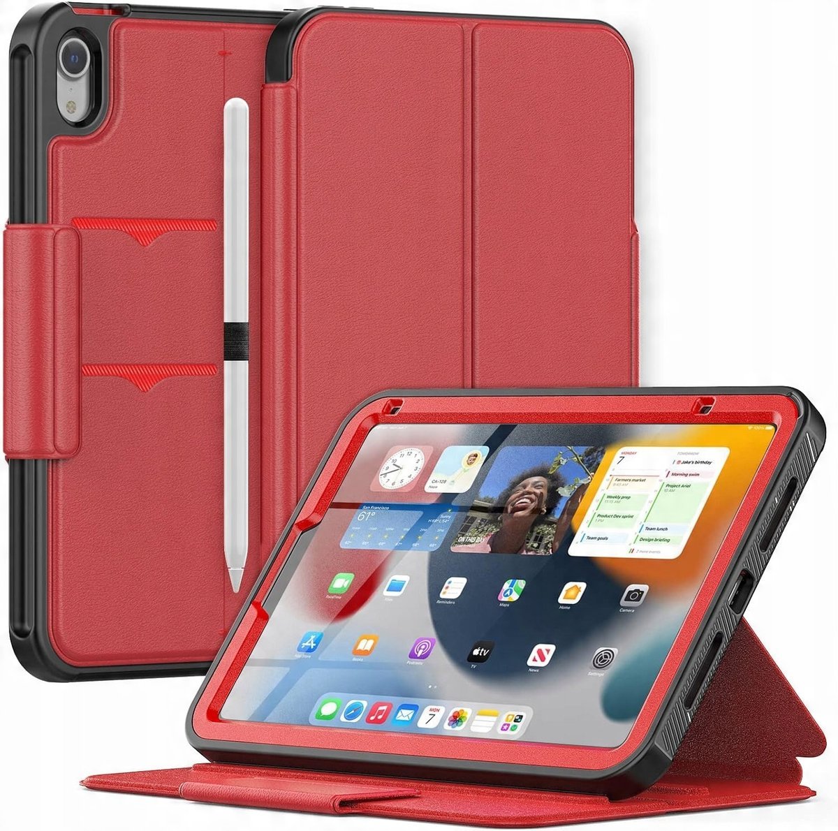 Etui Case Obudowa Z Klapką Do Ipad Mini 6 2021 8.3 Cala Czerwony