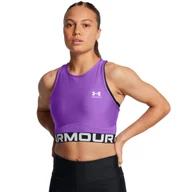 Koszulki sportowe damskie - Damski top treningowy Under Armour Heatgear Rib Tank - fioletowy - UNDER ARMOUR - miniaturka - grafika 1
