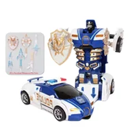 Samochody i pojazdy dla dzieci - Zabawka Radiowóz POLICE BUGATTI TRANSFORMER napędzany i uzbrojony AUTOBOT DPros - miniaturka - grafika 1